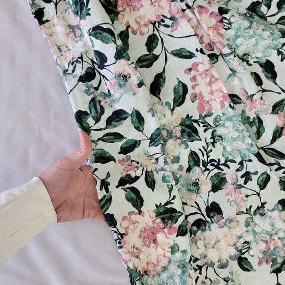 J Jill Love Linen 100% Linen Sleeveless Floral Dress Pockets Spring XS - Picture 7 of 15